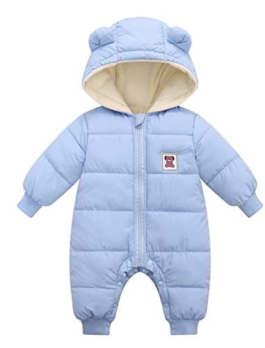 Happy Cherry - Schneeanzug Baby Winter mit Kapuze für Junge Mädchen Warmer Dicker Spielanzug Kinder Schneenanzüge Jumpsuit Strampler Overall Lange Ärmel Kleinkind Wintermantel - 3-6 Monate von Happy Cherry