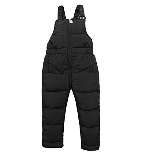 Happy Cherry - Schneehose für Jungen Winter Schnee Latzhose Daunen Baumwolle Skihose Schnee Skifahren Thermische Hitze Heiße Outdoor Winddichte leichte Hose- Schwarz von Happy Cherry