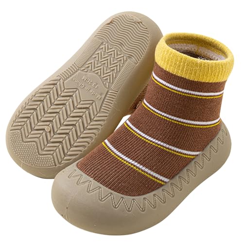 Happy Cherry Sockenschuhe Baby rutschfeste Krabbelschuhe Kleinkind Lauflernschuhe Mädchen Junge Niedlicher Stricken Babybodenschuhe Weiche Sohle Barfußschuhe 24 von Happy Cherry