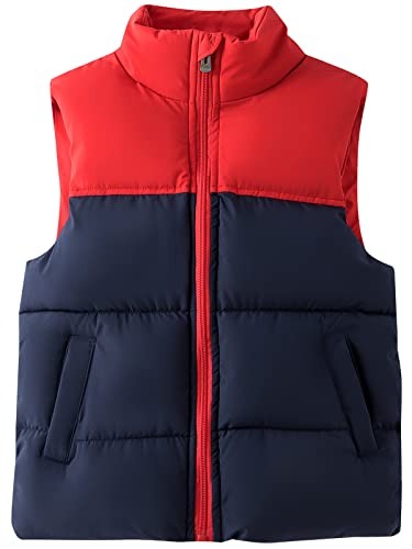 Happy Cherry Steppweste Kinder Winter Stehkragen Weste Gefüttert Ärmellose Jacke Winddicht Outdoorweste Herstller 130/ DE-Größe 122-128-Navy von Happy Cherry