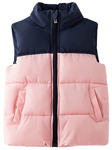 Happy Cherry Steppweste Kinder Winter Stehkragen Weste Gefüttert Ärmellose Jacke Winddicht Outdoorweste Herstller 150/ DE-Größe 140-146-Rosa von Happy Cherry