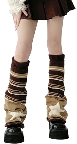 Happy Cherry Stulpen Damen Lolita Leg Warmers Herbst Winter Beinwärmer Y2k Beinstulpen Stricken Legwarmers Stiefel Abdeckung für Mädchen von Happy Cherry