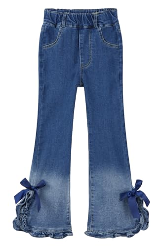 Happy Cherry Teenagerin Mädchen Y2K Schlaghose Jeans mit Schlitz High Waist Stretch Skinny Jeanshose Ganzjährig tragbare Denim Glockenhose 150 cm von Happy Cherry