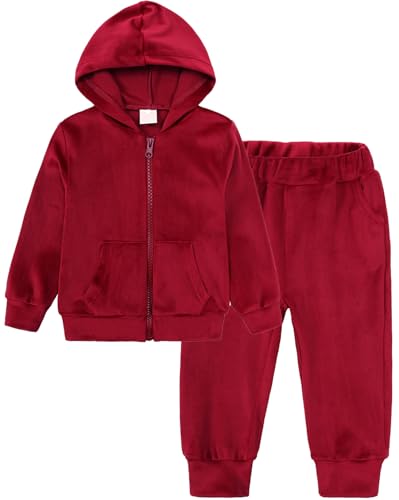 Happy Cherry Trainingsanzug Mädchen Full Set 2 Stück Loungewear Teenager Fleece Hoodie Kapuzenpullover und Jogginghose Set Kinder Autumn Anzug Sportswear 140 von Happy Cherry