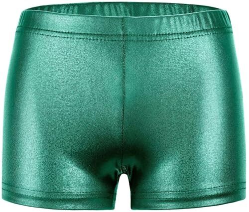 Happy Cherry Turnhose Mädchen Kurz Kinder Gymnastik Shorts Metallic Glänzend Sportshorts Gymnastikhose Dehnen Tanzshorts Hotpants 110 von Happy Cherry