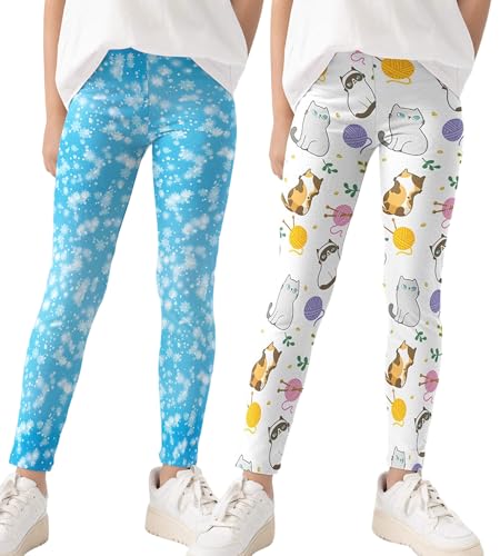 Happy Cherry Turnleggins Mädchen Lang Muster Leichter Komfort Jogginghose 134-140 von Happy Cherry