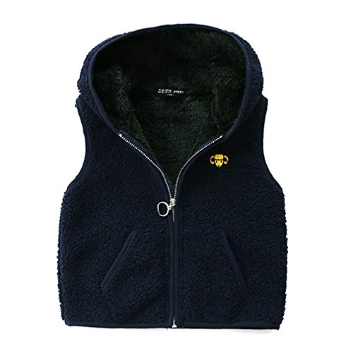 Happy Cherry Unisex Girl Boy Weiches Fleece Winter Warme Kapuzenweste mit Reißverschluss von Happy Cherry