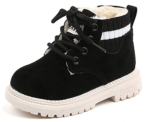 Happy Cherry- Unisex KinderStiefel Warme Winterstiefel Schlupfstiefel für Jungen Mädchen Boots Stiefel Warme Winter Schuhe Wasserdicht Und Rutschfest Ankle Boot Babyschuhe Schwarz von Happy Cherry