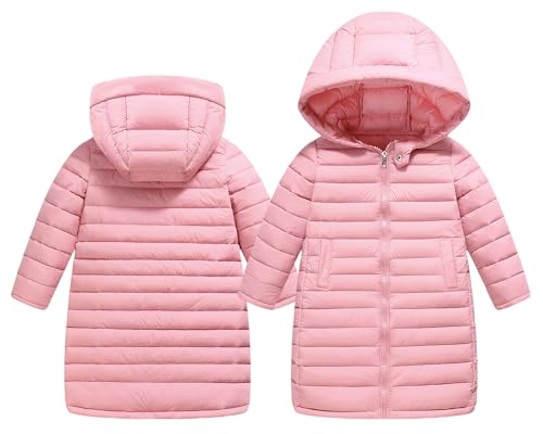 Happy Cherry Unisex Winter Daunenmantel für Kinder Kapuze Mittellang Warme Jacke Leichte Verdickte Oberbekleidung Puffer Wintermantel 9-10 Jahre von Happy Cherry