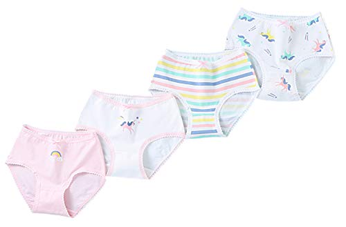 Happy Cherry Unterhosen für Mädchen Slips Baumwolle 4er-Pack Bequeme Höschen von Happy Cherry