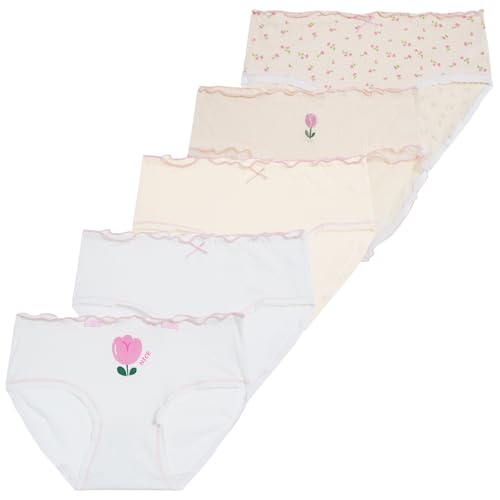 Happy Cherry - Unterwäsche Mädchen Teenager Atmungsaktive Kinder Unterhose Baumwoll Elastische Taille Weiche 5 er-Pack Slips Atmungsaktive für Geschenk - 140-146 von Happy Cherry