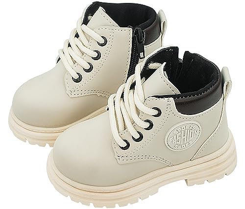 Happy Cherry Wasserdicht Stiefeletten für Jungen Schnürstiefeletten Mädchen Weichsohlen Schlupfstiefel Leder Winterstiefel Kinder Reitstiefeletten 30 EU von Happy Cherry