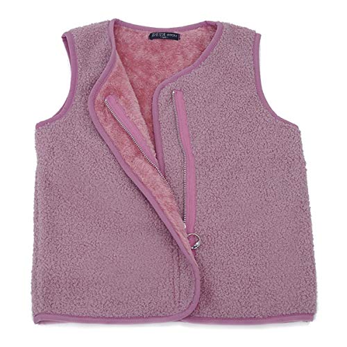 Happy Cherry Weste Kinder Fleeceweste Jungen Jacke Mädchen Kapuzenweste Ärmellos Winterjacke Übergangsjacke Unisex Fleece Weste-Lila-100cm von Happy Cherry