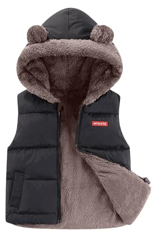 Happy Cherry - Winterweste Jungen Mädchen Mantel Ärmellose Winterjacke mit Kapuze Kinder Casuale Weste Frühling Herbst für Schule Outdoor Sport - 2-7 Jahre von Happy Cherry