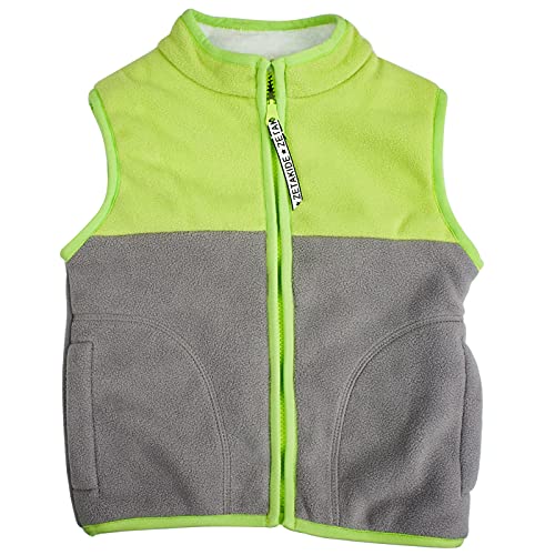 Happy Cherry Winterweste Unisex Kinderweste Fleece Warm Weste Waistcoat Ärmellos Jacke Grün 2 - DE-Größe 116-122/Größe 120 von Happy Cherry