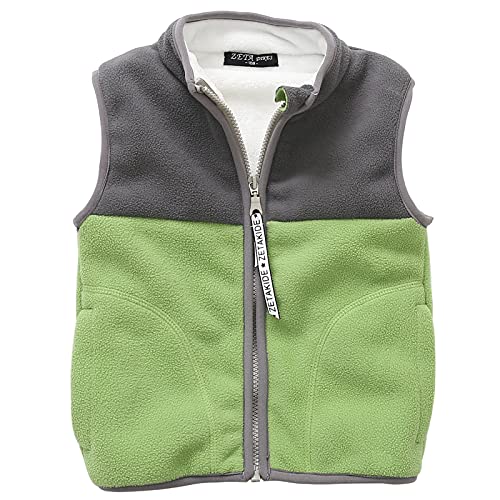 Happy Cherry Winterweste Unisex Kinderweste Fleece Warm Weste Waistcoat Ärmellos Jacke Grün 3 - DE-Größe 134-140/Größe 140 von Happy Cherry
