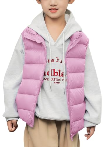 Happy Cherry - Winterweste Warme Jungen Mädchen Mantel Ärmellose Winterjacke Kinder Casuale Weste Leichte Gepolsterte Frühling Herbst für Schule Outdoor Sport - 140-150 - Lila von Happy Cherry