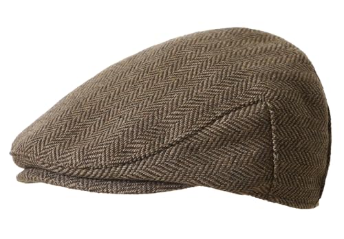 Jungen Mädchen Schirmmützen Tweed Vintage Flat Cap Kapppe Schiebermütze Gentleman Zeitungsjungenmütze Frühling Sommer Herbst Winter 54cm von Happy Cherry