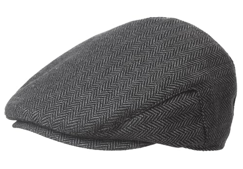 Jungen Mädchen Schirmmützen Tweed Vintage Flat Cap Kapppe Schiebermütze Gentleman Zeitungsjungenmütze Frühling Sommer Herbst Winter 54cm von Happy Cherry