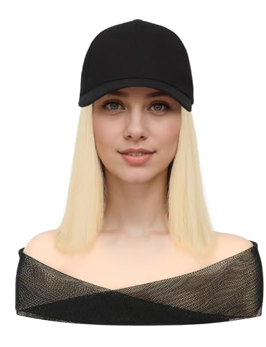 Mittellang Gerade Perücke mit Kappe für Frauen Schal-langen Hochtemperatur-Seide Natürliche Perücke Party Casual Stil Perücke Weiß von Happy Cherry