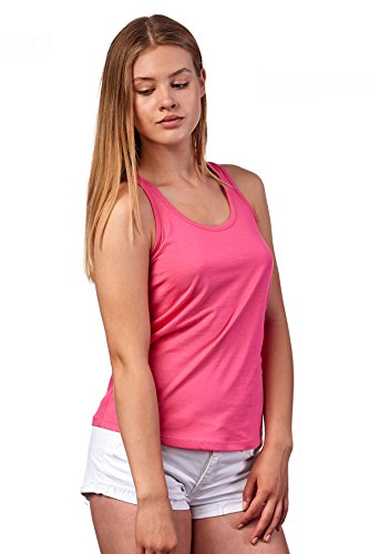 Happy Clothing Damen Top Sommer Sport-Shirt Freizeit Tanktop Allround Shirt, Größe:L, Farbe:Pink von Happy Clothing