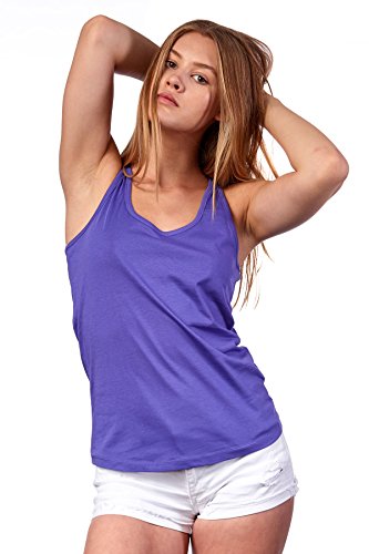 Happy Clothing Damen Top Sommer Sport-Shirt Freizeit Tanktop Allround Shirt, Größe:XS, Farbe:Lila von Happy Clothing