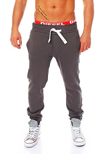 Happy Clothing Herren Jogginghose mit Reißverschluss Slim Fit, Größe:M, Farbe:Anthrazit von Happy Clothing