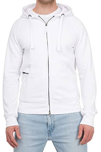 Happy Clothing Herren Kapuzenjacke mit Zip, Größe:4XL, Farbe:Weiß von Happy Clothing