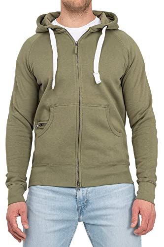 Happy Clothing Herren Kapuzenjacke mit Zip, Größe:L, Farbe:Olivgrün von Happy Clothing