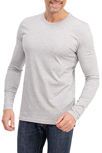 Happy Clothing Herren Langarmshirt Longsleeve T-Shirt Rundhals Top S M L XL 2XL 3XL, Größe:3XL, Farbe:Grau meliert von Happy Clothing