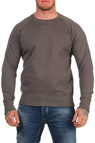 Happy Clothing Herren Pullover Sweatshirt Langarm Pulli ohne Kapuze S M L XL 2XL 3XL, Größe:XL, Farbe:Anthrazit von Happy Clothing