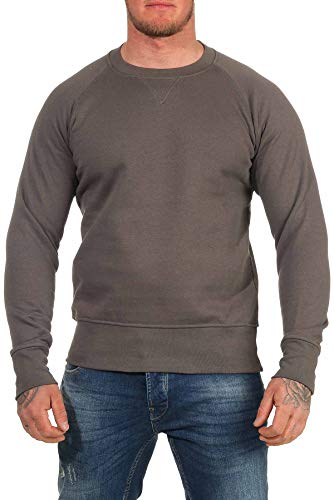 Happy Clothing Herren Pullover Sweatshirt Langarm Pulli ohne Kapuze S M L XL 2XL 3XL, Größe:XXL, Farbe:Anthrazit von Happy Clothing