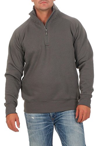 Happy Clothing Herren Pullover halber Reißverschluss ohne Kapuze, Größe:4XL, Farbe:Anthrazit von Happy Clothing