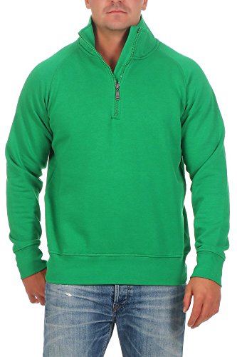 Happy Clothing Herren Pullover halber Reißverschluss ohne Kapuze, Größe:M, Farbe:Gelbgrün von Happy Clothing