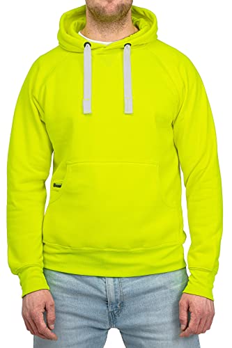 Happy Clothing Herren Pullover mit Kapuze Hoodie Pulli Kapuzenpullover, Größe:XL, Farbe:Neongelb von Happy Clothing