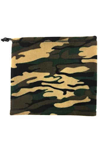 Happy Clothing Herren Schlauchschal aus Fleece mit Kordel, einfarbiger Fleeceschal für Damen und Herren, Farbe Schwarz, Dunkelblau, Grün, Weiß, Grau und Orange, Größe:Einheitsgröße, Farbe:Camouflage von Happy Clothing