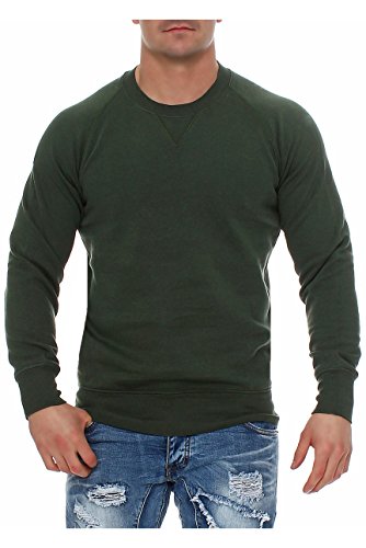 Happy Clothing Herren Sweatshirt ohne Kapuze Grün in Größe 4XL – Langarm Pullover mit Rundhalsausschnitt aus Baumwollmix - Regular Fit, pflegeleicht – ideal für Alltag, Sport und Arbeit von Happy Clothing
