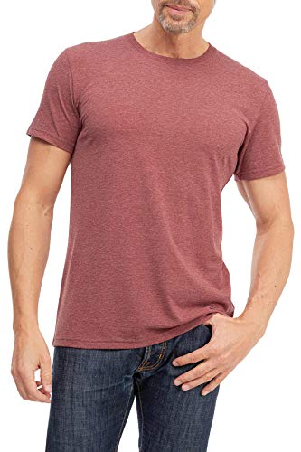 Happy Clothing Herren T-Shirt Rundhals Meliert Comfort Bügelfrei, Größe:3XL, Farbe:Bordeaux von Happy Clothing