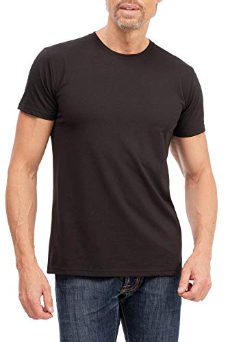 Happy Clothing Herren T-Shirt Rundhals Meliert Comfort Bügelfrei, Größe:S, Farbe:Schwarz von Happy Clothing