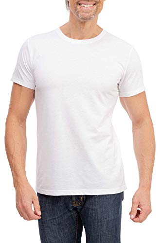 Happy Clothing Herren T-Shirt Rundhals Meliert Comfort Bügelfrei, Größe:XXL, Farbe:Weiß von Happy Clothing