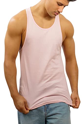 Happy Clothing Herren Tank Top Slim Fit Fitness Stringer Muscle Shirt Achselshirt, Größe:L, Farbe:Pink von Happy Clothing