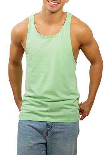 Happy Clothing Herren Tank Top Slim Fit Fitness Stringer Muscle Shirt Achselshirt, Größe:M, Farbe:Grün von Happy Clothing