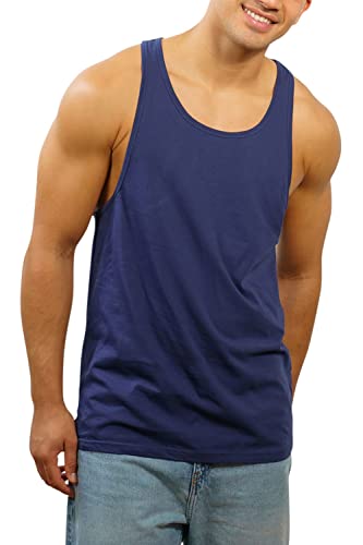 Happy Clothing Herren Tank Top Slim Fit Fitness Stringer Muscle Shirt Achselshirt, Größe:XXL, Farbe:Dunkelblau von Happy Clothing