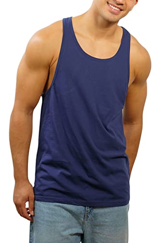 Happy Clothing Herren Tank Top Slim Fit Fitness Stringer Muscle Shirt Achselshirt, Größe:L, Farbe:Dunkelblau von Happy Clothing