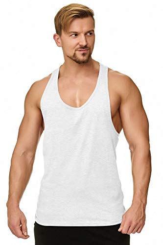 Happy Clothing Herren Tank Top Sport Fair-Trade, 100% Baumwolle, Größe:M, Farbe:Weiß meliert von Happy Clothing