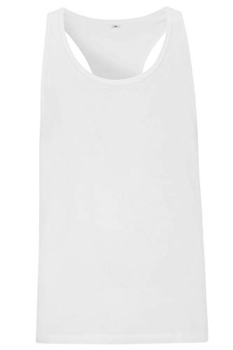 Happy Clothing Herren Tank Top Sport Fair-Trade, 100% Baumwolle, Größe:M, Farbe:Weiß von Happy Clothing