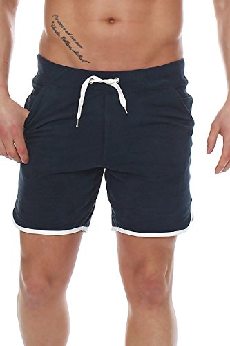 Happy Clothing Kurze Herren Hose Shorts Bermuda Jogginghose Sommer Pants Stoffhose Sweathose, Größe:XL, Farbe:Dunkelblau von Happy Clothing