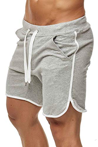 Happy Clothing Kurze Herren Hose Shorts Bermuda Jogginghose Sommer Pants Stoffhose Sweathose, Größe:XXL, Farbe:Grau meliert von Happy Clothing