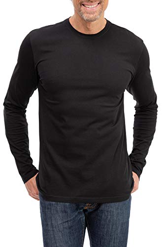 Happy Clothing Herren Langarmshirt Longsleeve T-Shirt Rundhals Top S M L XL 2XL 3XL, Größe:3XL, Farbe:Schwarz von Happy Clothing