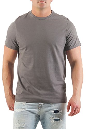 Herren T-Shirt mit guter Passform, Rundhals Tshirt auch in Große Größen, Größe:4XL, Farbe:Anthrazit von Happy Clothing